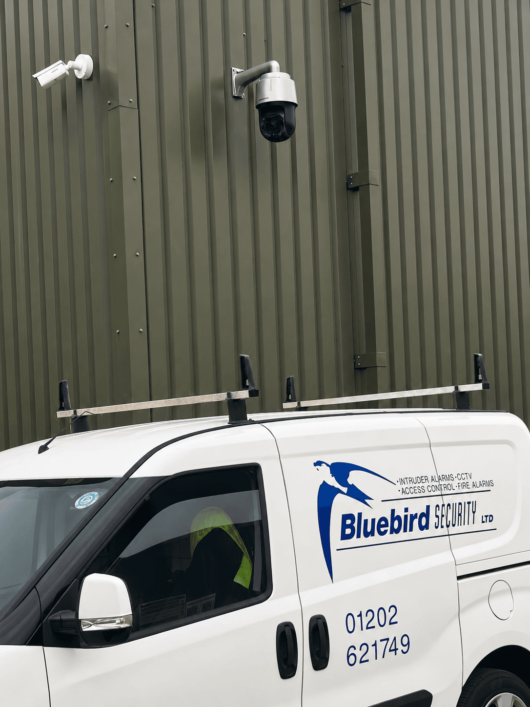 Bluebird Security CCTV cameras installed on a commercial building