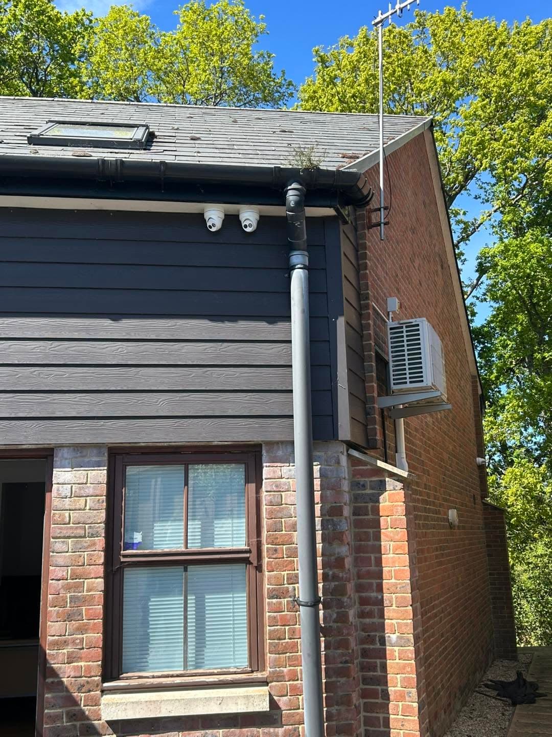Multiple Hikvision CCTV cameras installed on the Bluebird Security office exterior