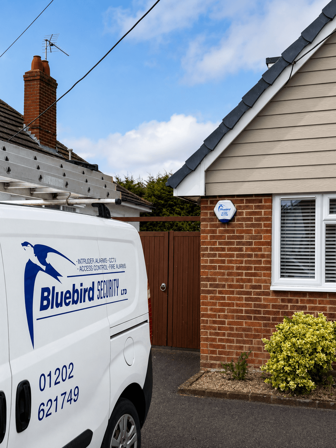 Bluebird Security alarm installation at a residential property